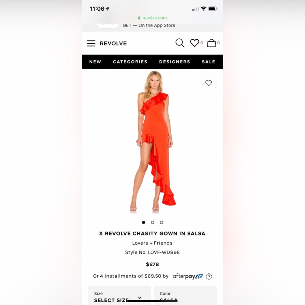X Revolve Chasity Gown in Salsa size XS